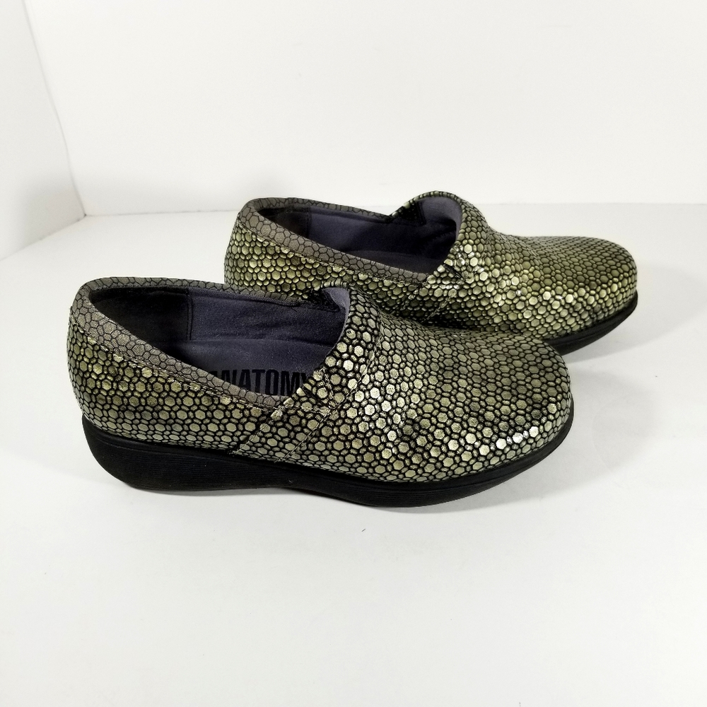 Greys Anatomy SoftWalk Shoes Women's 9.5M Meredith Bronze Gray Clogs